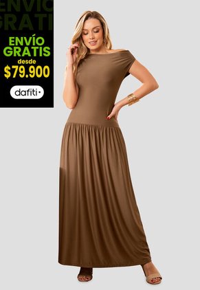 Vestido Largo Mujer Chocolate Mp 112668