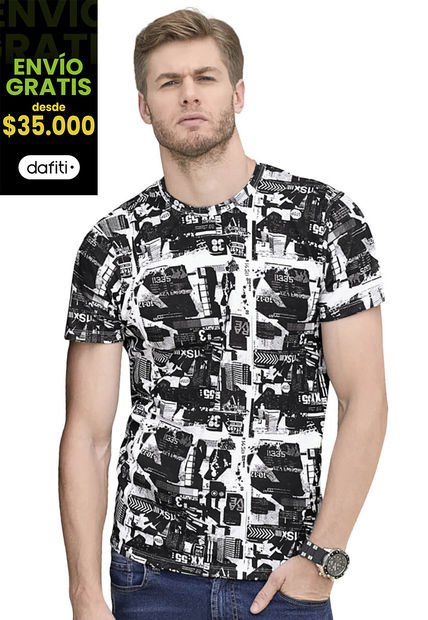 Camiseta Hombre Estampado Mp 87253