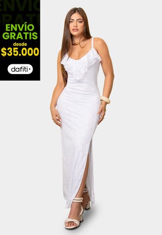 Vestido Largo Mujer Blanco Mp 113859 MP