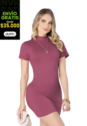 Vestido Corto Mujer Rosa Mp 5947