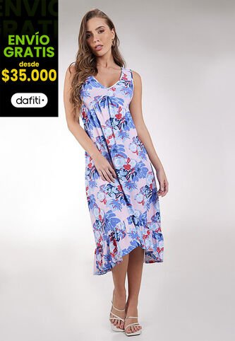 Vestido Rojo Estampado MP 91789 MP