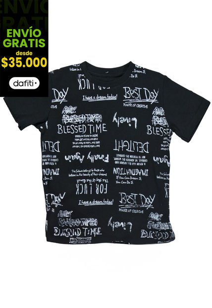 Camiseta Infantil Negro Mp 92849