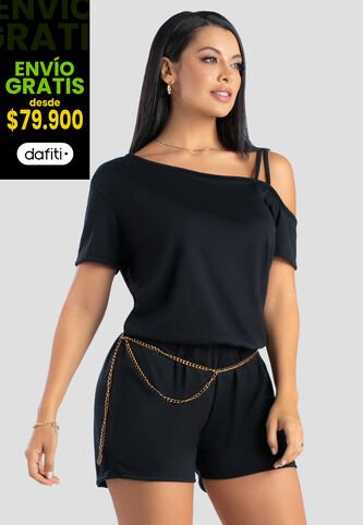 Enterizo Corto Mujer Negro Mp 102839 MP