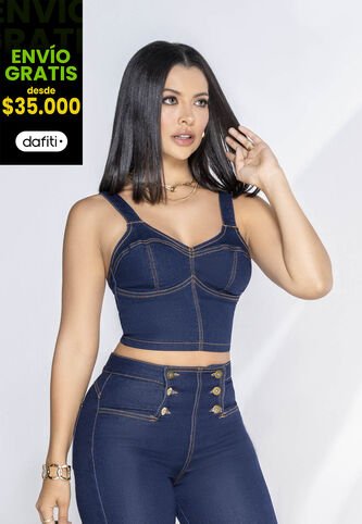 Crop Top Exterior Azul Oscuro Mp 3686 MP