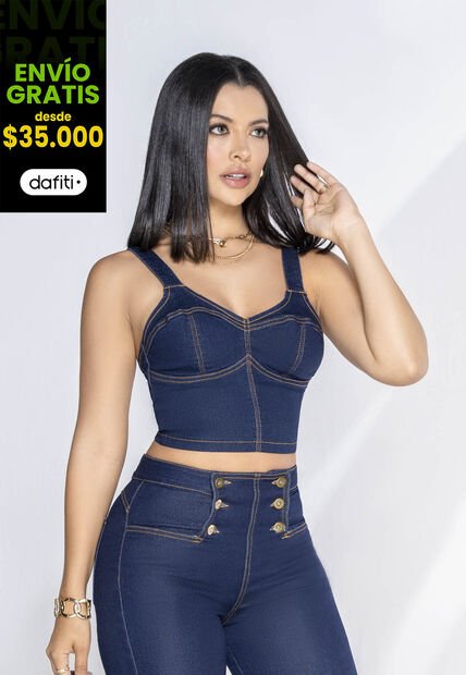Crop Top Exterior Azul Oscuro Mp 3686