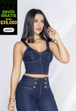 Crop Top Exterior Azul Oscuro Mp 3686