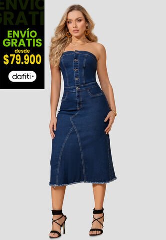 Vestido Largo Mujer Azul Mp 103272 MP