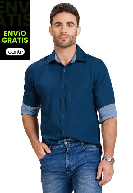 Camisa Hombre Azul Mp 4781