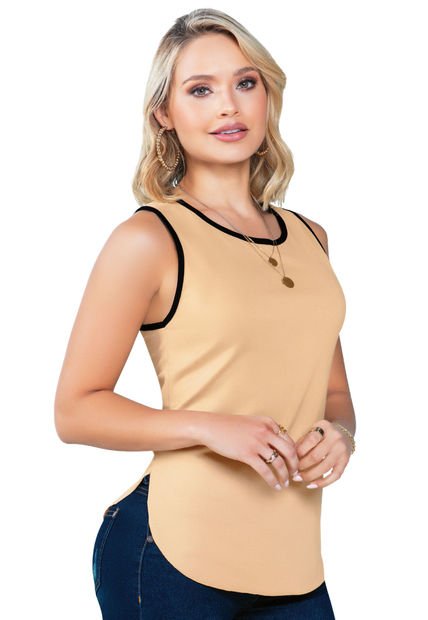 Camiseta Mujer Beige Mp 16861