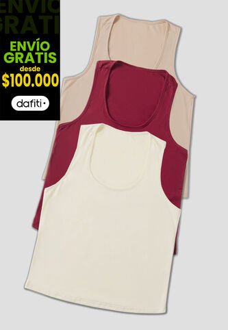 Camiseta Paq X3 Mujer Multicolor Mp 33603 MP