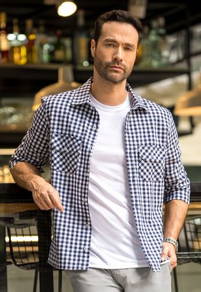 Camisa Hombre Azul Mp 110842