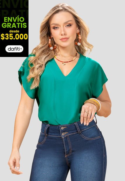 Blusa Mujer Jade Oscuro Mp 102821
