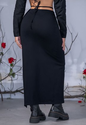 Falda Larga Mujer Negro Mp 110266