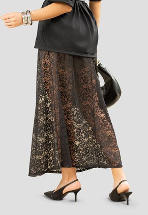 Falda Larga Mujer Negro Mp 110696