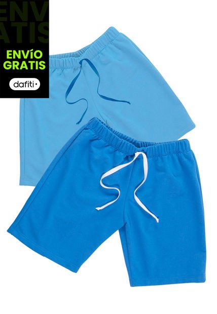 Bermuda Paq X2 Infantil Azul Mp 74782