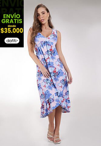 Vestido Rojo Estampado MP 91789 MP