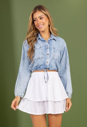 Falda Corta Mujer Blanco Mp 110536