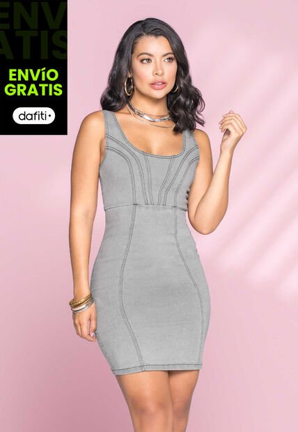 Vestido Corto Exterior Gris Claro Mp 1318