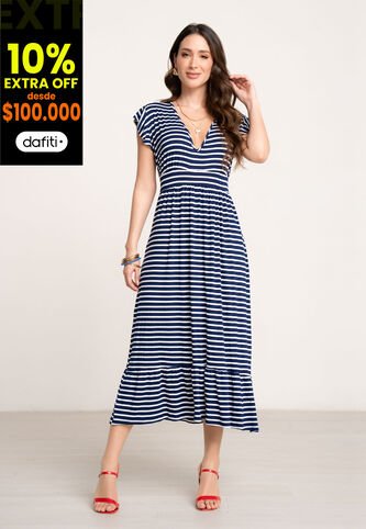 Vestido Largo Mujer Azul Mp 104453 MP