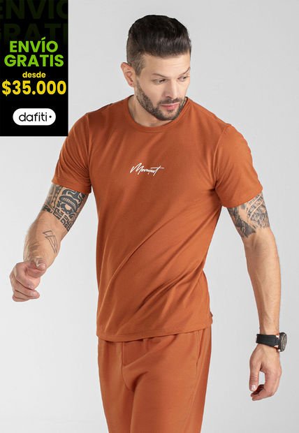 Camiseta Hombre Naranja Mp 100495