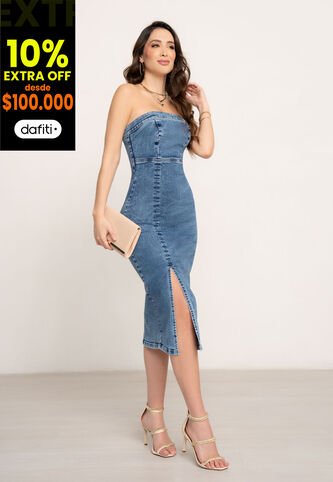 Vestido Largo Mujer Azul Mp 104596 MP