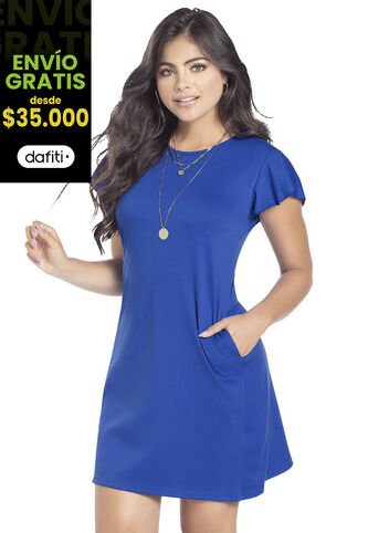Vestido Corto Para Mujer Azul Cobalto Mp MP