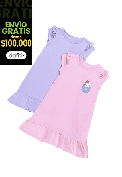 Vestido Paq X2 Infantil Multicolor Mp 1156