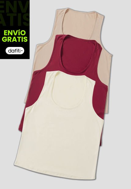 Camiseta Paq X3 Mujer Multicolor Mp 33603