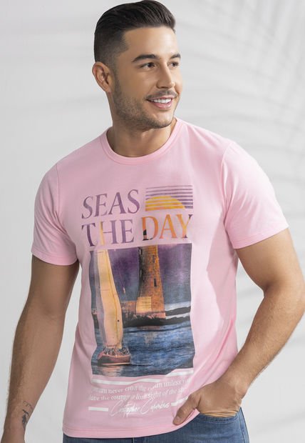 Camiseta Hombre Rosa Mp 101783