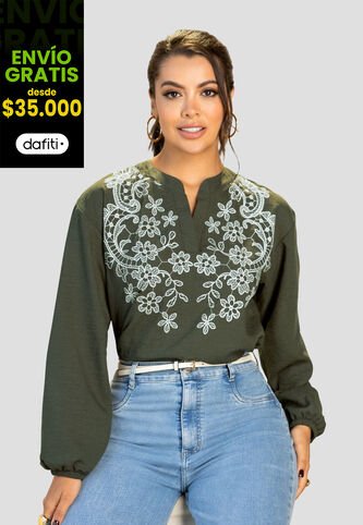 Blusa Mujer Verde Militar Mp 112266 MP