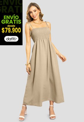 Vestido Largo Mujer Latte Mp 111283