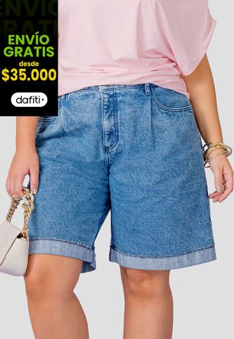 Bermuda Mujer Azul Medio Mp 113789 MP