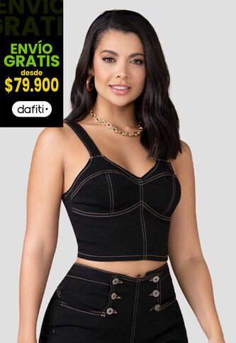 Crop Top Mujer Negro Mp 100320 MP