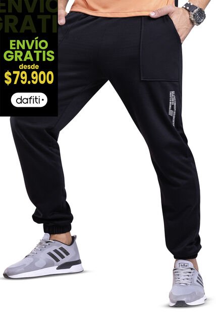 Jogger Hombre Negro Mp 6073