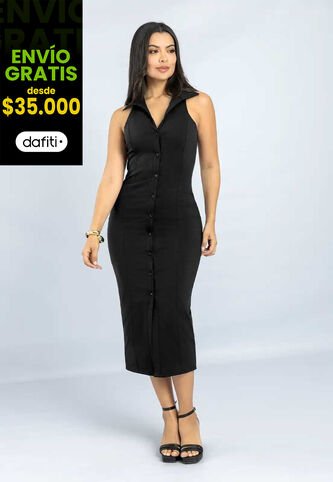 Vestido Largo Mujer Negro Mp 111773 MP