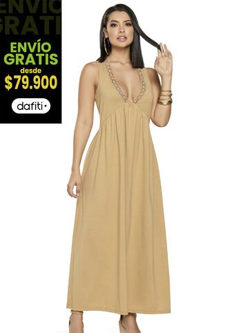 Vestido Largo Mujer Amarillo Mp 4506 MP