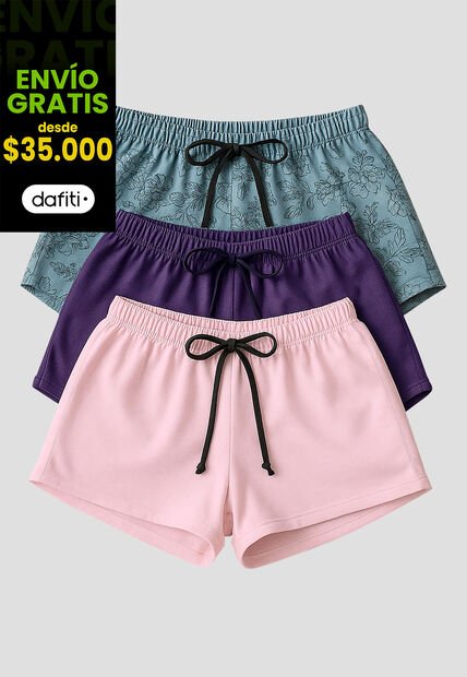 Short Paq X3 Mujer Multicolor Mp 113430
