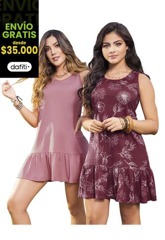 Vestido Paq X2 Para Mujer Multicolor Mp MP
