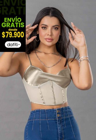 Crop Top Mujer Plateado Mp 100108 MP