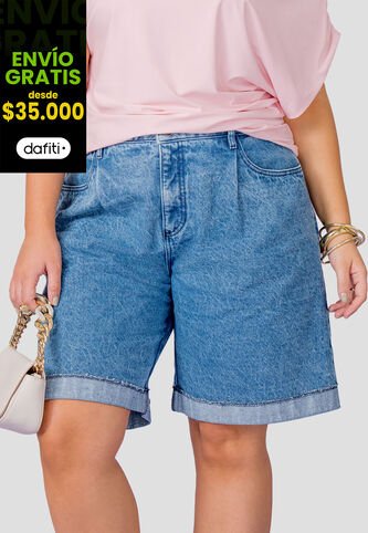 Bermuda Mujer Azul Medio Mp 113789 MP