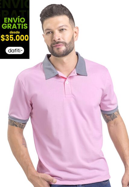 Polo Masculino Rosado Mp 3354