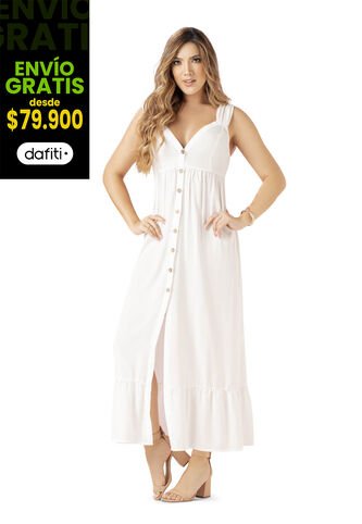 Vestido Largo Mujer Blanco Mp 33907 MP