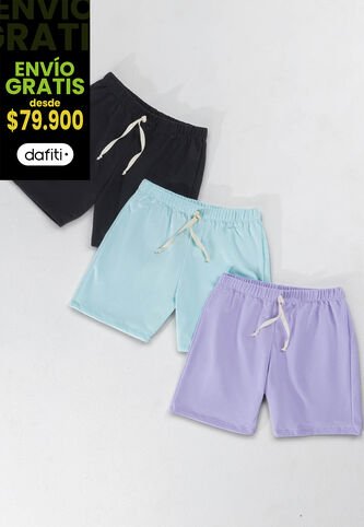 Bermuda Paq X3 Infantil Multicolor Mp 1950 MP