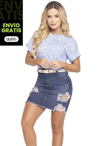Falda Corta Mujer Azul Mp 89024 MP