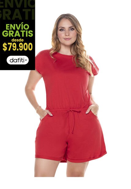 Enterizo Corto Mujer Rojo Mp 101936