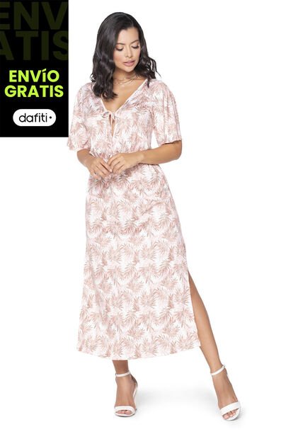 Vestido Largo Mujer Estampado Mp 5165