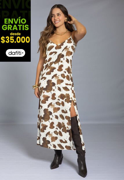 Vestido Mujer Estampado Mp 113248