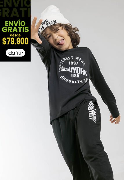 Jogger Infantil Negro Mp 1395