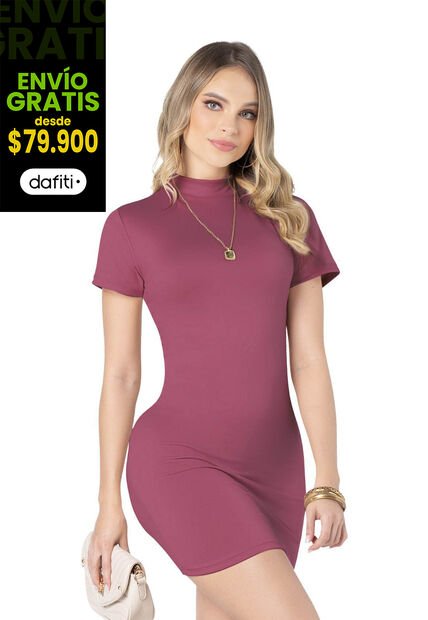 Vestido Corto Mujer Rosa Mp 5947