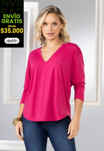 Camiseta Mujer Fucsia Mp 16856